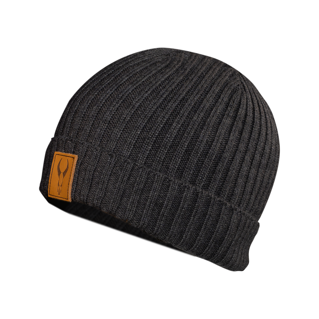 山Proen skull leather patch beanie Vegan Leather Patch Logo Beanie - Navy